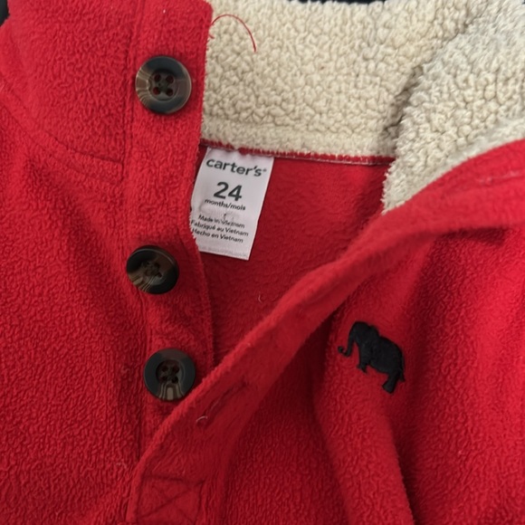 Boys 24 month fleece jacket sweater pullover fleece warm winter elephant logo - Picture 2 of 2